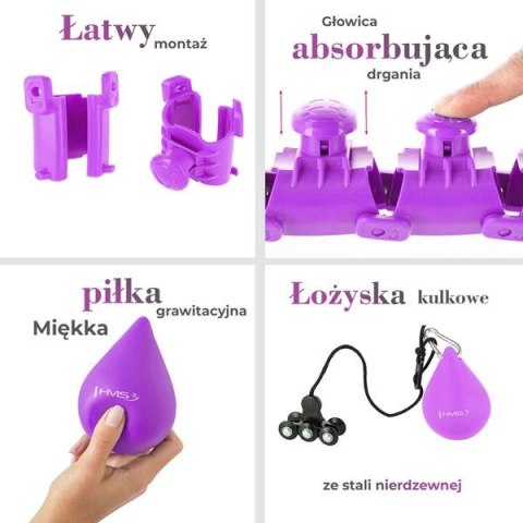 HHW12 PLUS SIZE HULA HOP VIOLET Z WYPUSTKAMI I OBCIĄŻNIKIEM HMS HHW12 PLUS SIZE HULA HOP VIOLET Z WYPUSTKAMI I OBCIĄŻNIKIEM HMS