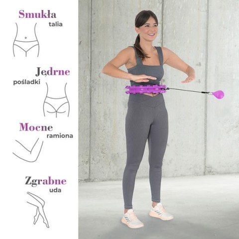 HHW12 PLUS SIZE HULA HOP VIOLET Z WYPUSTKAMI I OBCIĄŻNIKIEM HMS HHW12 PLUS SIZE HULA HOP VIOLET Z WYPUSTKAMI I OBCIĄŻNIKIEM HMS