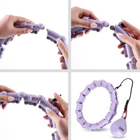 OHA02 HULA HOP VIOLET Z WYPUSTKAMI I OBCIĄŻNIKIEM ONE FITNESS OHA02 HULA HOP VIOLET Z WYPUSTKAMI I OBCIĄŻNIKIEM ONE FITNESS