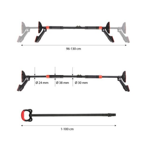 DDG03 drążek rozporowy 96–130cm z kółkami gimnastycznymi HMS premium DDG03 drążek rozporowy 96–130cm z kółkami gimnastycznymi HMS premium