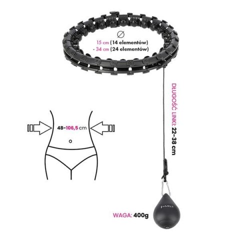 ZESTAW HULA HOP HHW01 BLACK Z WYPUSTKAMI I OBCIĄŻNIKIEM HMS + PAS BR163 RED ZESTAW HULA HOP HHW01 BLACK Z WYPUSTKAMI I OBCIĄŻNIKIEM HMS + PAS BR163 RED