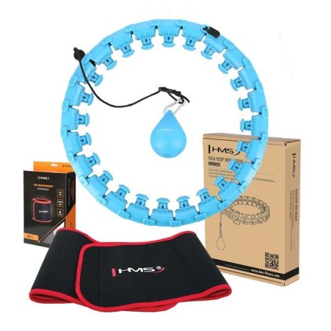ZESTAW HULA HOP HHW01 BLUE Z WYPUSTKAMI I OBCIĄŻNIKIEM HMS + PAS BR163 RED ZESTAW HULA HOP HHW01 BLUE Z WYPUSTKAMI I OBCIĄŻNIKIEM HMS + PAS BR163 RED