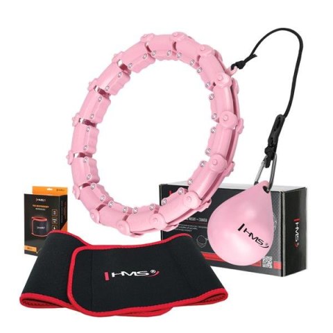 HULA HOP HHW02 LIGHT PINK + PAS WYSZCZUPLAJĄCY BR163 RED | Trening & Masaż HULA HOP HHW02 LIGHT PINK + PAS WYSZCZUPLAJĄCY BR163 RED | Trening & Masaż