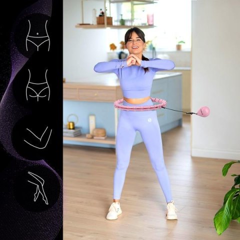 HULA HOP HHW02 LIGHT PINK + PAS WYSZCZUPLAJĄCY BR163 RED | Trening & Masaż HULA HOP HHW02 LIGHT PINK + PAS WYSZCZUPLAJĄCY BR163 RED | Trening & Masaż