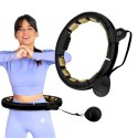 ZESTAW HULA HOP MAGNETYCZNY BLACK/GOLD HHM13 Z LICZNIKIEM HMS + PAS WYSZCZUPLAJĄCY BR163 BLACK