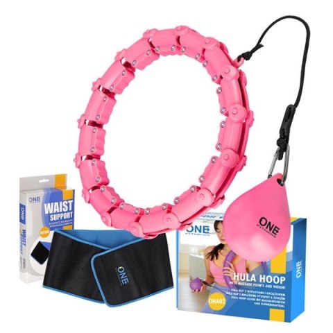 Zestaw Hula Hop OHA02 Pink + Pas BR160 One Fitness – Wyszczuplanie i Masaż Zestaw Hula Hop OHA02 Pink + Pas BR160 One Fitness – Wyszczuplanie i Masaż