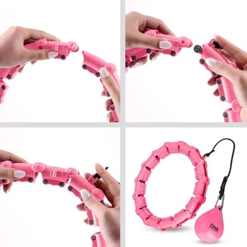 Zestaw Hula Hop OHA02 Pink + Pas BR160 One Fitness – Wyszczuplanie i Masaż Zestaw Hula Hop OHA02 Pink + Pas BR160 One Fitness – Wyszczuplanie i Masaż