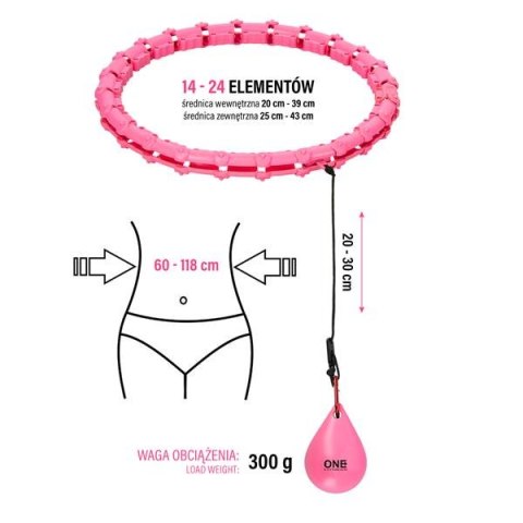 Zestaw Hula Hop OHA02 Pink + Pas BR160 One Fitness – Wyszczuplanie i Masaż Zestaw Hula Hop OHA02 Pink + Pas BR160 One Fitness – Wyszczuplanie i Masaż