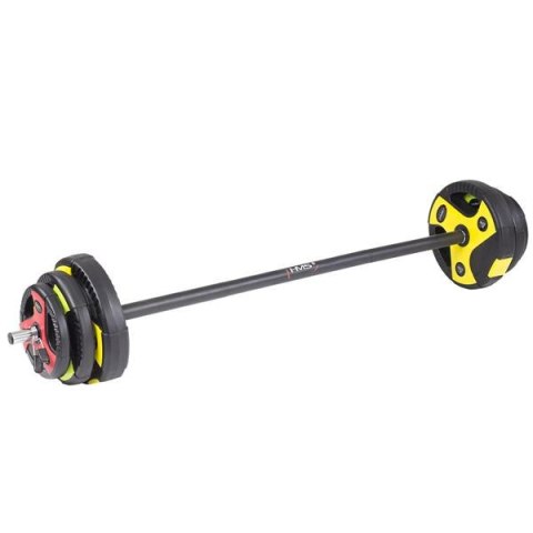 SBP15 Sztanga fitness 20 kg HMS chromowana z talerzami kolorowymi SBP15 Sztanga fitness 20 kg HMS chromowana z talerzami kolorowymi