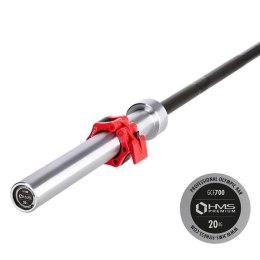 GCF700 Gryf olimpijski 20 kg 2200 mm HMS Premium z zaciskami RED