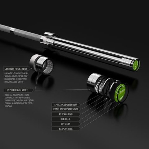 GO685 + ZG1000B GRYF OLIMPIJSKI 20KG 2200MM HMS PREMIUM GO685 + ZG1000B GRYF OLIMPIJSKI 20KG 2200MM HMS PREMIUM