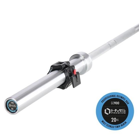 Gryf olimpijski GO900 20kg 2200mm z zaciskami Lock Jaw HMS PREMIUM Gryf olimpijski GO900 20kg 2200mm z zaciskami Lock Jaw HMS PREMIUM