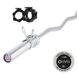 GOL200 Gryf łamany olimpijski 1500mm 13.5kg HMS PREMIUM + zaciski