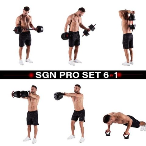 SGN120 PRO SET 6W1 ZESTAW CIĘŻARÓW 20KG HMS SGN120 PRO SET 6W1 ZESTAW CIĘŻARÓW 20KG HMS