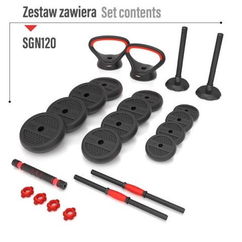 SGN120 PRO SET 6W1 ZESTAW CIĘŻARÓW 20KG HMS SGN120 PRO SET 6W1 ZESTAW CIĘŻARÓW 20KG HMS