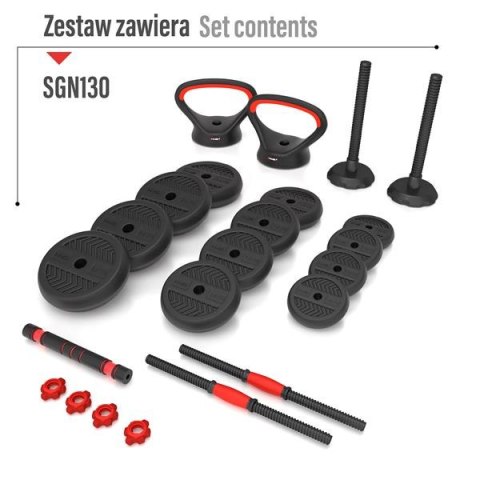 SGN130 PRO SET 6W1 ZESTAW CIĘŻARÓW 30KG HMS SGN130 PRO SET 6W1 ZESTAW CIĘŻARÓW 30KG HMS