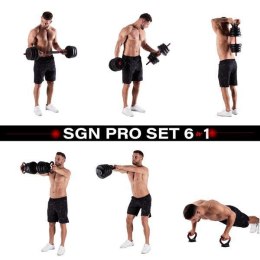 SGN140 PRO SET 6W1 ZESTAW CIĘŻARÓW 40KG HMS