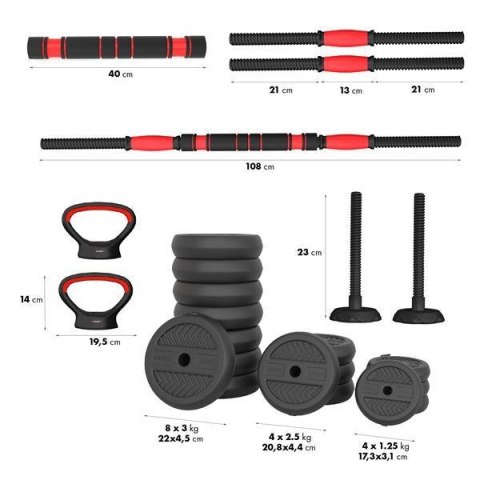 SGN140 PRO SET 6W1 ZESTAW CIĘŻARÓW 40KG HMS SGN140 PRO SET 6W1 ZESTAW CIĘŻARÓW 40KG HMS