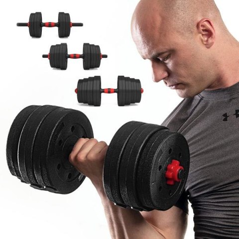 SGP30 Zestaw sztangielek 2x15kg + sztanga łączona HMS kompozyt SGP30 Zestaw sztangielek 2x15kg + sztanga łączona HMS kompozyt