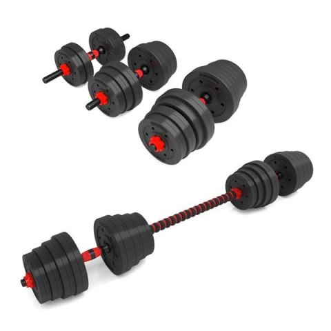 SGP30 Zestaw sztangielek 2x15kg + sztanga łączona HMS kompozyt SGP30 Zestaw sztangielek 2x15kg + sztanga łączona HMS kompozyt