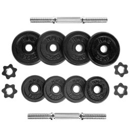 ST20 BLACK 2 x 10 KG SZTANGIELKI W WALIZCE HMS - mobilna klasyka do domu