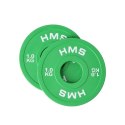 CBRS10 Talerze olimpijskie 2x1 kg HMS stalowe 51 mm gumowane