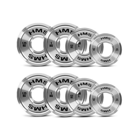 TOS ZESTAW TALERZY OLIMPIJSKICH STALOWYCH KALIBROWANYCH 2 x 0.25 - 1.25 KG (6 KG) HMS TOS ZESTAW TALERZY OLIMPIJSKICH STALOWYCH KALIBROWANYCH 2 x 0.25 - 1.25 KG (6 KG) HMS