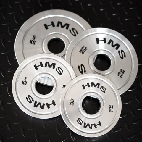 TOS ZESTAW TALERZY OLIMPIJSKICH STALOWYCH KALIBROWANYCH 2 x 1.5 - 5.0 KG (22 KG) HMS TOS ZESTAW TALERZY OLIMPIJSKICH STALOWYCH KALIBROWANYCH 2 x 1.5 - 5.0 KG (22 KG) HMS