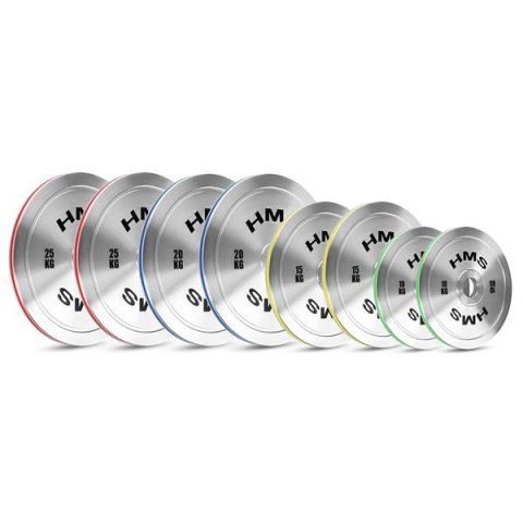 TOS ZESTAW TALERZY OLIMPIJSKICH STALOWYCH KALIBROWANYCH 2 x 10 - 25 KG (140 KG) HMS TOS ZESTAW TALERZY OLIMPIJSKICH STALOWYCH KALIBROWANYCH 2 x 10 - 25 KG (140 KG) HMS
