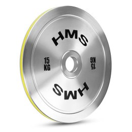 TOS150 Talerz olimpijski stalowy kalibrowany 15 kg HMS srebrny