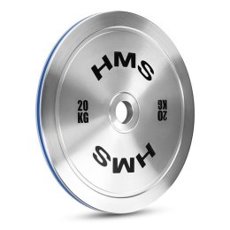 TOS200 Talerz olimpijski stalowy kalibrowany 20 kg HMS srebrny