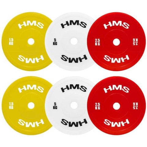 TPP zestaw talerzy olimpijskich PE 2x1.5–5 kg 18kg HMS trening TPP zestaw talerzy olimpijskich PE 2x1.5–5 kg 18kg HMS trening