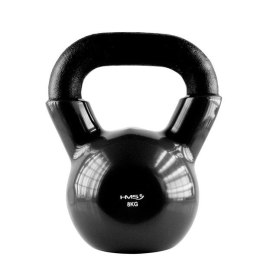Kettlebell Żeliwny KNV08 BLACK 8 kg z Winylową Powłoką HMS Wygodny Poręczny
