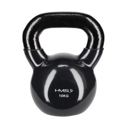 Kettlebell 10 kg Żeliwny z Winylu KNV10 BLACK HMS - Ergonomiczny Uchwyt