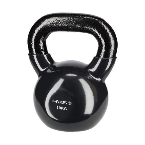 Kettlebell 10 kg Żeliwny z Winylu KNV10 BLACK HMS - Ergonomiczny Uchwyt Kettlebell 10 kg Żeliwny z Winylu KNV10 BLACK HMS - Ergonomiczny Uchwyt