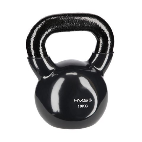 Kettlebell 10 kg Żeliwny z Winylu KNV10 BLACK HMS - Ergonomiczny Uchwyt Kettlebell 10 kg Żeliwny z Winylu KNV10 BLACK HMS - Ergonomiczny Uchwyt