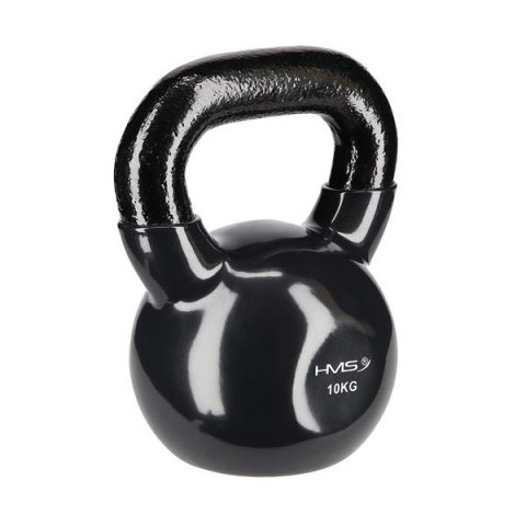 Kettlebell 10 kg Żeliwny z Winylu KNV10 BLACK HMS - Ergonomiczny Uchwyt Kettlebell 10 kg Żeliwny z Winylu KNV10 BLACK HMS - Ergonomiczny Uchwyt