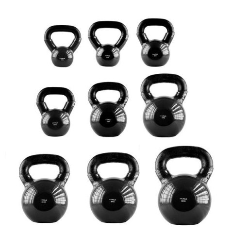 Kettlebell 10 kg Żeliwny z Winylu KNV10 BLACK HMS - Ergonomiczny Uchwyt Kettlebell 10 kg Żeliwny z Winylu KNV10 BLACK HMS - Ergonomiczny Uchwyt