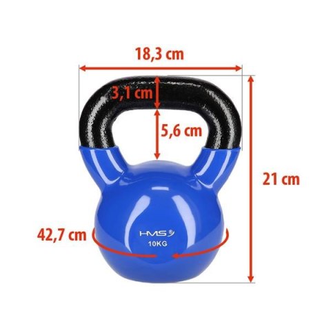 KNV10 BLUE KETTLEBELL ŻELIWNY POKRYTY WINYLEM HMS KNV10 BLUE KETTLEBELL ŻELIWNY POKRYTY WINYLEM HMS