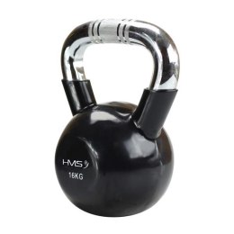 KTC20 Kettlebell żeliwny 20 kg HMS chromowany radełkowany uchwyt czarny