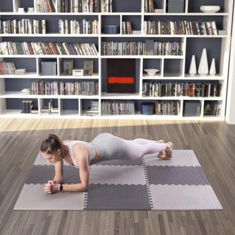 Mata Puzzle MP12 9 Elementów 12mm Szara HMS PREMIUM - Do Fitnessu i Zabaw Mata Puzzle MP12 9 Elementów 12mm Szara HMS PREMIUM - Do Fitnessu i Zabaw