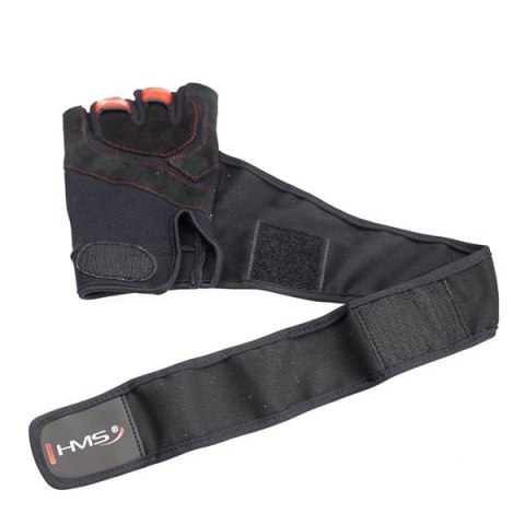 RST01 Rękawice na siłownię męskie L HMS black/red z ściągaczem RST01 Rękawice na siłownię męskie L HMS black/red z ściągaczem
