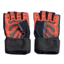 RST01 Rękawice treningowe XL HMS black/red siłownia skóra z ściągaczem