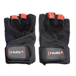 RST01 Rękawice treningowe M HMS black/red skóra siłownia nadgarstek