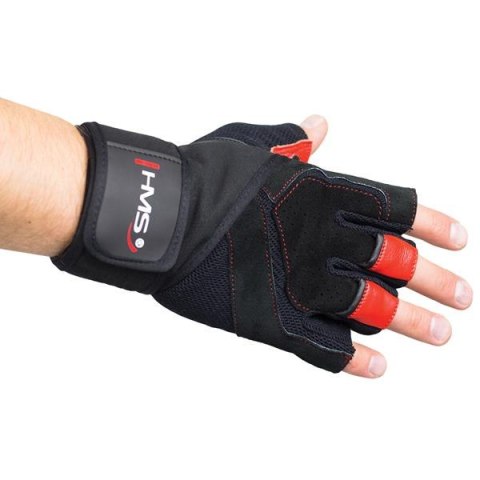 RST01 Rękawice treningowe S HMS black/red siłownia skóra ściągacz RST01 Rękawice treningowe S HMS black/red siłownia skóra ściągacz