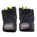 RST01 Rękawice treningowe L HMS black/yellow z ściągaczem siłownia