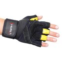 RST01 Rękawice treningowe XL HMS black/yellow z ściągaczem siłownia
