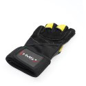 RST01 Rękawice treningowe M HMS black/yellow z ściągaczem siłownia