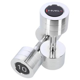 Hantle Chromowane HMS CHD10 –Zestaw 2 szt. 10 KG- klasyka w pięknym wydaniu