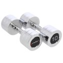 Hantle Chromowane HMS CHD10 –Zestaw 2 szt. 10 KG- klasyka w pięknym wydaniu